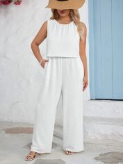 Акція на Комбінезон жіночий SHEIN GD-00137488 XL Білий від Rozetka