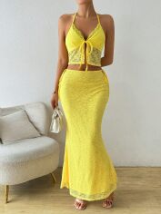 Акція на Костюм жіночий SHEIN GD-00148026 M Жовтий від Rozetka