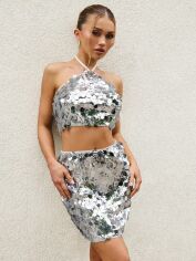 Акція на Костюм жіночий SHEIN GD-00124004 L Срібний від Rozetka