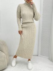 Акція на Костюм жіночий SHEIN GD-00131233 S Сіро-бежевий від Rozetka
