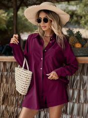 Акція на Костюм жіночий SHEIN GD-00124417 L Бордовий від Rozetka