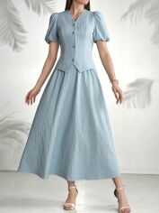Акція на Костюм жіночий SHEIN GD-00150849 S Сіро-блакитний від Rozetka