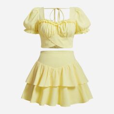 Акція на Костюм жіночий SHEIN GD-00124545 2XL Жовтий від Rozetka