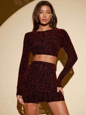 Акція на Костюм жіночий SHEIN GD-00151244 L Темно-червоний від Rozetka