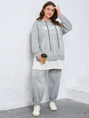 Акція на Костюм жіночий SHEIN GD-00136895 XL Світло-сірий від Rozetka