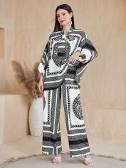Акція на Костюм жіночий SHEIN GD-00146206 M Чорний з білим від Rozetka