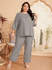 Акція на Костюм жіночий SHEIN GD-00137167 XL Чорний з білим від Rozetka