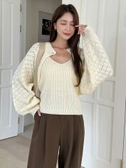 Акція на Костюм жіночий SHEIN GD-00149063 S Молочний від Rozetka