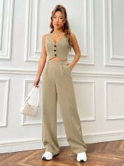 Акція на Костюм жіночий SHEIN GD-00149070 S Світло-бежевий від Rozetka