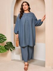 Акція на Костюм жіночий SHEIN GD-00137189 XL Сіро-блакитний від Rozetka
