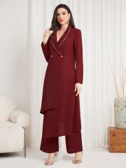 Акція на Костюм жіночий SHEIN GD-00149783 S Бордовий від Rozetka