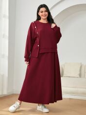 Акція на Костюм жіночий SHEIN GD-00139779 4XL Бордовий від Rozetka