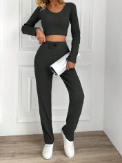 Акція на Костюм жіночий SHEIN GD-00142994 L Темно-сірий від Rozetka