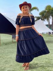 Акція на Костюм жіночий SHEIN GD-00135758 XL Темно-синій від Rozetka