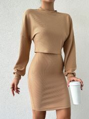 Акція на Костюм жіночий SHEIN GD-00149985 S Світло-бежевий від Rozetka