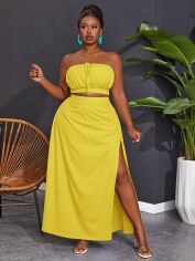 Акція на Костюм жіночий SHEIN GD-00124657 2XL Жовтий від Rozetka