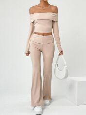 Акція на Костюм жіночий SHEIN GD-00098370 S Світло-бежевий від Rozetka