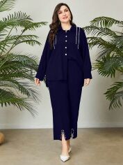 Акція на Костюм жіночий SHEIN GD-00135840 XL Темно-синій від Rozetka