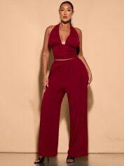Акція на Костюм жіночий SHEIN GD-00124558 2XL Бордовий від Rozetka