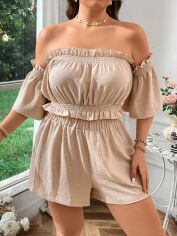 Акція на Костюм жіночий SHEIN GD-00138574 2XL Світло-бежевий від Rozetka