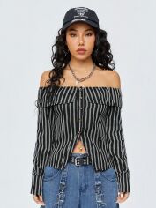 Акція на Топ жіночий SHEIN GD-00098751 XS Чорний з білим від Rozetka