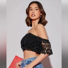 Акція на Топ жіночий SHEIN GD-00155227 L Чорний від Rozetka