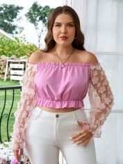 Акція на Топ жіночий SHEIN GD-00140054 4XL Світло-рожевий від Rozetka