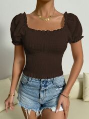 Акція на Топ жіночий SHEIN GD-00111396 XS Коричневий від Rozetka