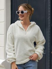 Акція на Худі жіноче SHEIN GD-00123128 S Біле від Rozetka