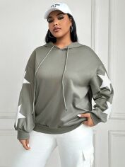Акція на Худі жіноче SHEIN GD-00137059 XL Сіро-зелене від Rozetka