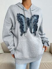 Акція на Худі жіноче SHEIN GD-00132165 L Сіре від Rozetka