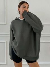 Акція на Худі жіноче SHEIN GD-00134881 S Сіре від Rozetka