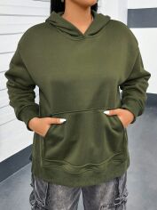 Акція на Худі жіноче SHEIN GD-00135722 XL Хакі від Rozetka