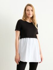 Акція на Футболка жіноча C&A GD-00109653 XL Чорна з білим від Rozetka