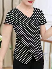 Акція на Жіноча футболка SHEIN GD-00137224 XL Чорна з білим від Rozetka