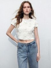 Акція на Футболка жіноча SHEIN GD-00150223 S Біла від Rozetka