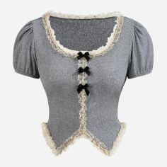 Акція на Футболка жіноча SHEIN GD-00163422 L Сіра від Rozetka