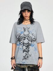 Акція на Футболка жіноча SHEIN GD-00145205 M Сіра від Rozetka