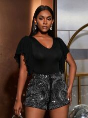 Акція на Футболка жіноча SHEIN GD-00153575 XS Чорна від Rozetka