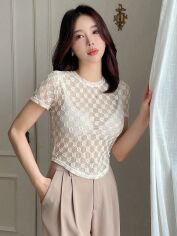 Акція на Футболка жіноча SHEIN GD-00150483 S Біла від Rozetka