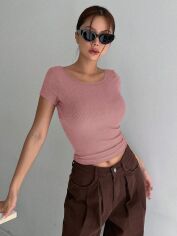 Акція на Футболка жіноча SHEIN GD-00150572 S Світло-рожева від Rozetka