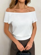 Акція на Футболка жіноча SHEIN GD-00131085 S Біла від Rozetka