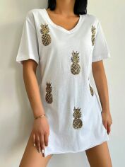Акція на Жіноча футболка SHEIN GD-00149065 S Біла від Rozetka