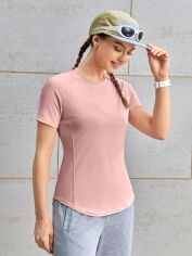 Акція на Футболка жіноча SHEIN GD-00148748 S Світло-рожева від Rozetka