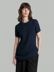 Акція на Футболка жіноча SHEIN GD-00120775 L Темно-синя від Rozetka