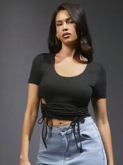 Акція на Футболка жіноча SHEIN GD-00144145 L Чорна від Rozetka