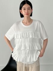 Акція на Футболка жіноча SHEIN GD-00147234 M Біла від Rozetka