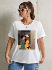 Акція на Жіноча футболка SHEIN GD-00155796 S Біла від Rozetka
