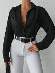 Акція на Сорочка жіноча SHEIN GD-00149161 S Чорна від Rozetka
