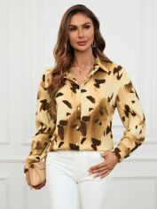 Акція на Сорочка жіноча SHEIN GD-00153396 XS Бежева від Rozetka